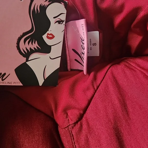 RARE! MANEATER WIGGLE DRESS IN BURGUNDY - VIXEN BY MICHELINE PITT SZ SM NWT - Picture 7 of 7